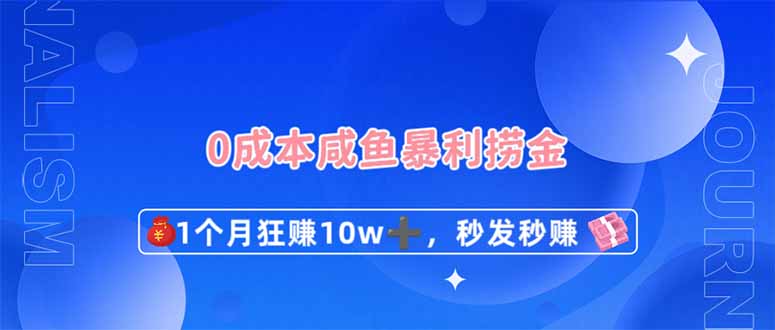 (14257期)0成本闲鱼暴利捞金,1个月狂赚10W+,秒发秒赚新玩法-智汇榜