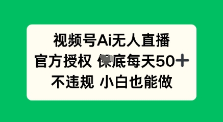 视频号AI无人直播，官方授权  每天50+，不违规 小白也能做-智汇榜