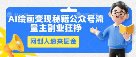 AI绘画变现秘籍:公众号流量主副业狂挣,网创人速来掘金-智汇榜