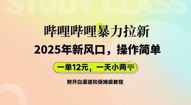 哔哩哔哩暴力拉新：2025年新风口，一单12元，一天数张(附开白渠道和保姆级教程)-智汇榜