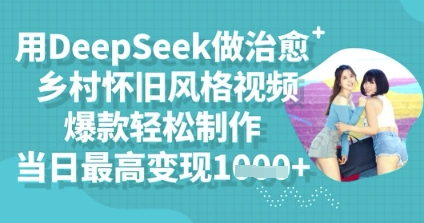 用DeepSeek做治愈乡村怀旧风格视频,爆款轻松制作,当日最高变现多张-智汇榜